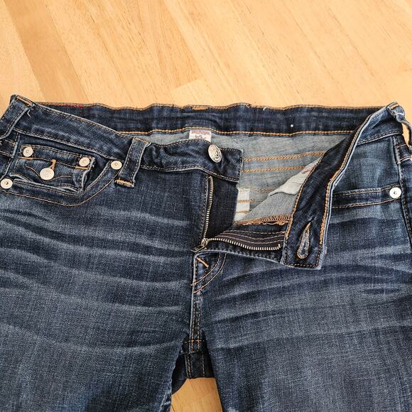 True Religion Knee Length Denim Jean Short Sz 33 - Picture 5 of 9